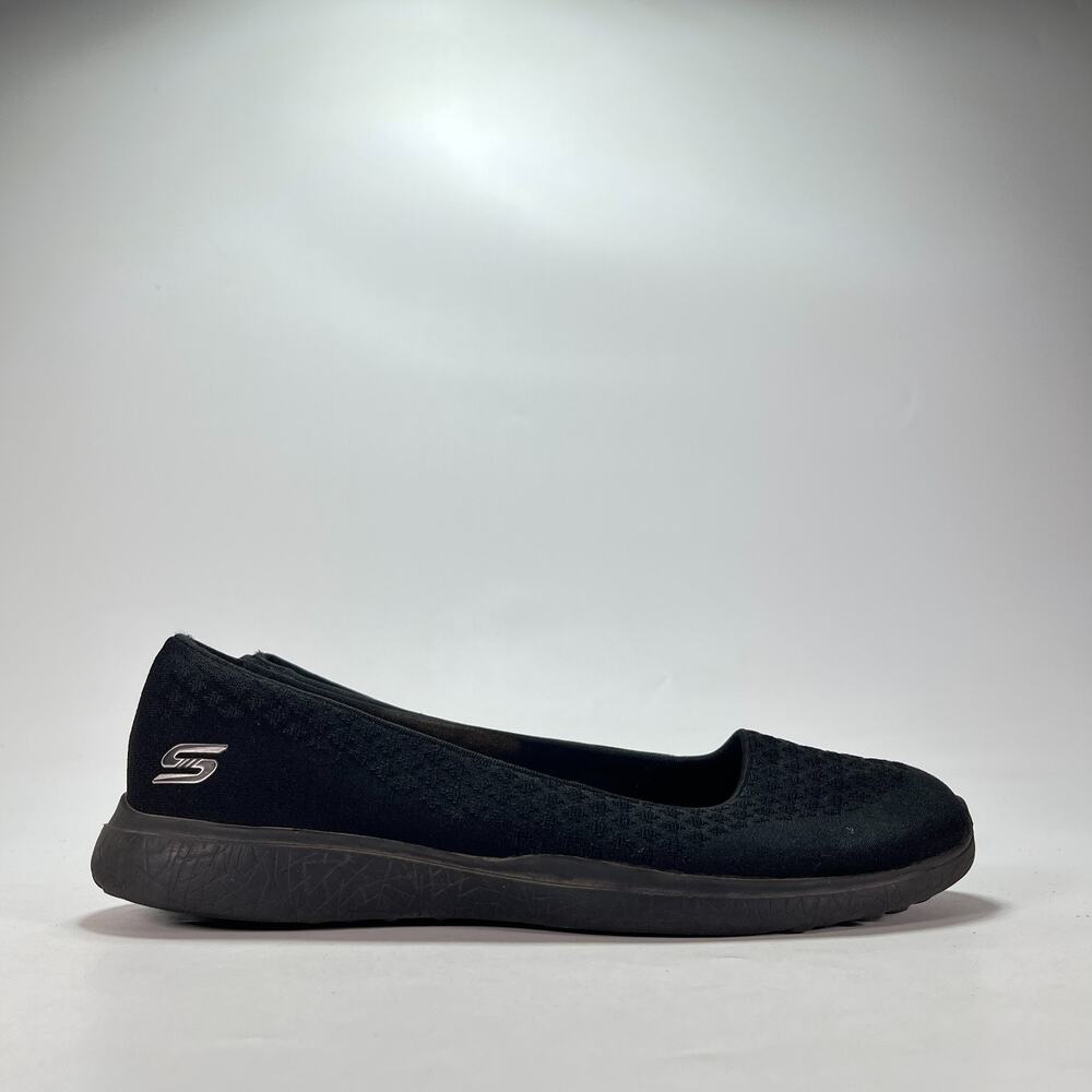 Skechers Microburst One Up Black Slip On Walking Shoes 23312 Women's Size 10